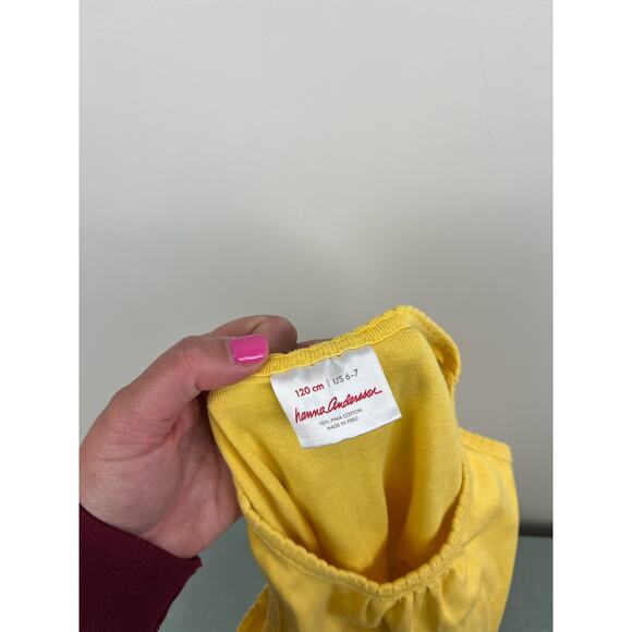 Hanna Andersson Bright Basics Tank Yellow 120 cm 6-7 - Picture 3 of 5
